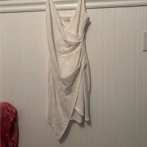 Elegant White Draped Dress